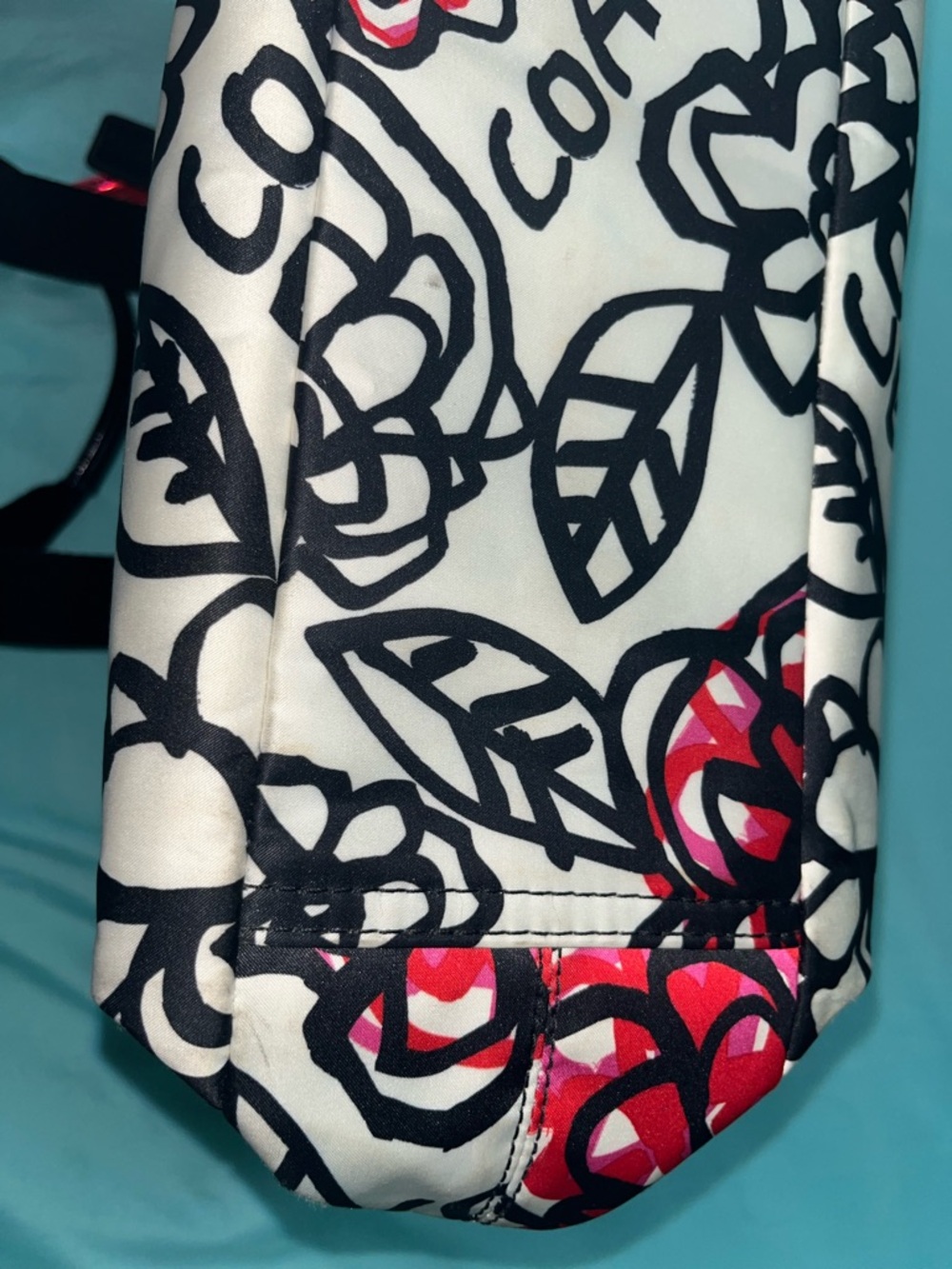 Coach Floral Graffiti Tote Bag - Picture 7 of 11